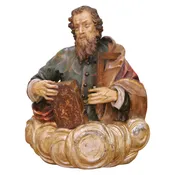 17th Century Polychrome Carved Wood Sculpture of Saint Thomas the Apostle