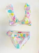 2PC Ice Cream Ruffle Skirt Swim