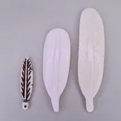 Carved Bone Feather Pendants