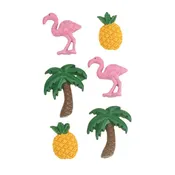 3D Resin Self-Adhesive Flamingo Accents, 6-Piece