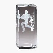 3D Engraved Crystal Football Block