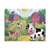 Moo &amp;amp; Friends Farm – 110-Piece Glossy Jigsaw Puzzle in Collectible Tin