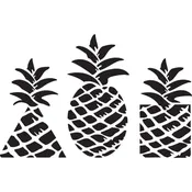 3 Pineapples Tropical Craft Stencil
