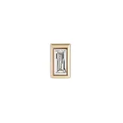 9ct YG Mini Bezel Stud Baguette White Diamond