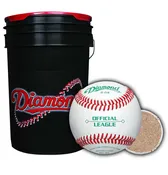 Diamond Sports Cushion Lid Bucket with 30 D-OB Practice Baseballs