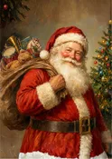 Vintage Santa - A3 Rice Decoupage Paper