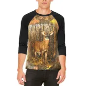 10 Point Buck Splatter Mens Raglan T Shirt