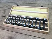 Forstner Bit Set, 1/4"-2" Woodworking Router Bits by 1/8" in Original Wood Case