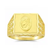 10KT Yellow Gold 14X22MM Praying Hands Ring