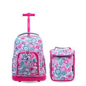 Lollipop Kids Rolling Backpack With Lunch Bag (16 Inch) in Blue Raspberry