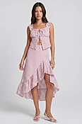 Annaston Side Ruffle Midi Skirt