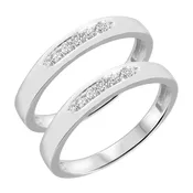 Amor 1/5 ct tw. Diamond Same Sex Ladies Band Set 14K White Gold