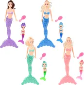 12.5" Mermaid With Mini Mermaid Doll Play Set