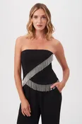 Aeris Rhinestone Fringe Strapless Top