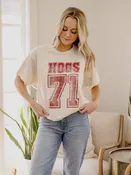 Arkansas Razorbacks Player Off White Tee
