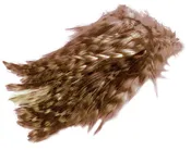 BARRED STRUNG NECK HACKLE. TAN