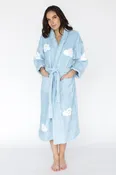 Happy Cloud Applique Long Terry Loop Bathrobe