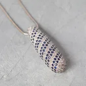 14K Gold Sapphire and Diamond Pendant Necklace