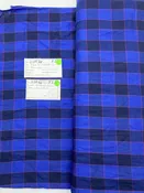 010926-F-I Blue plaid, pink outlined cotton, 45" wide, by the yard — FabMo