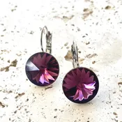 Amethyst, crystal earrings