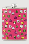 Retro Pixel Graphic Print Stainless Steel Flask