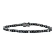 14K Black Gold White & Black Round Diamond Tennis Bracelet 8.64ct