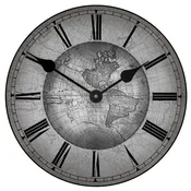 17th Century Map Clock Gray