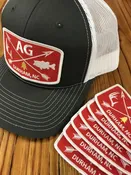 AG Outfitters Red Patch Trucker Hat Charcoal/White