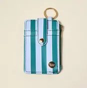 The Darling Effect Keychain Wallet Sicily Stripes Teal
