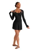 Adagio Long Sleeve Shrug with Thumbholes (Black)
