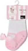 PINK FESTIVE shoe-design socks. With and anti-slip soles. 0-12 months