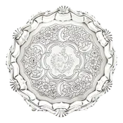 #14823 - Georgian Sterling Silver Waiter by William Peaston, London, c1751