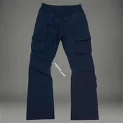 Baruda - Flare Nylon Cargo Pants - Navy - 404FS