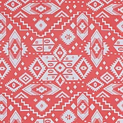 0.5 Yard of Coral and White Tribal Printed Jersey