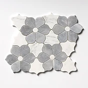 Allure Light, Glacier Multi Finish Theodora Marble Mosaics 12 1/8x14