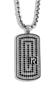 REYHAN HAKKI MEN’S 925 SILVER BLACK AND WHITE TOPAZ CZ TAG