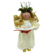 Hand made Lucia with tray of coffee and lucia buns