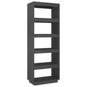 Book Cabinet Grey Solid Pinewood Medium Book Cabinet