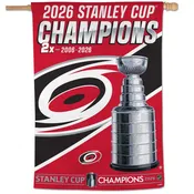 Carolina Hurricanes 2026 Stanley Cup Champions 28" X 40" 2-Time Champions Vertical House Flag
