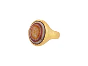 GURHAN Antiquities One-of-a-Kind 24K Gold Agate Cocktail Ring, 17x13mm Oval Shaped Stone