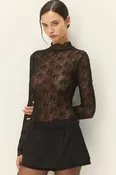 Black Calais Lace Top