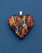 Brown Dichroic Heart Pendant - 1401