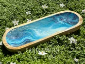 Blue Marbled Double-Stick Incense Holder