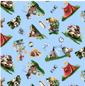 Barron Goes Camping - Campground - Light Blue