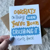 Birthday Card - "Congrats on Being Born" Funny