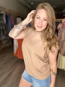 Coffee Cap Sleeve Top