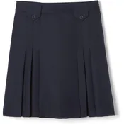 French Toast Big Girls' Front Pleated Skirt with Tabs(Navy)