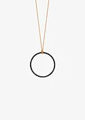 baby black diamond circle on chain