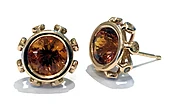 EARRING 708 - Citrine and Diamonds in 18kt Rose Gold