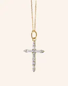 18K Gold Cross Necklace with Diamonds